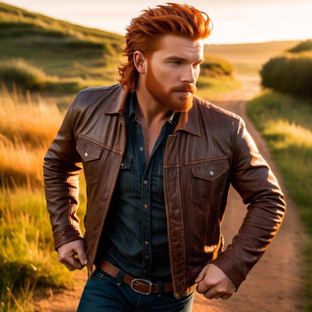 Handsome Red-Haired Man on Trail