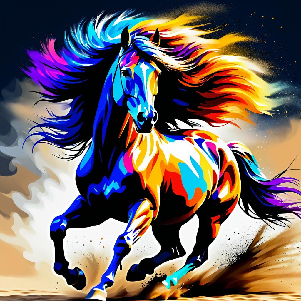 Dynamic Illustration of a Galloping Horse