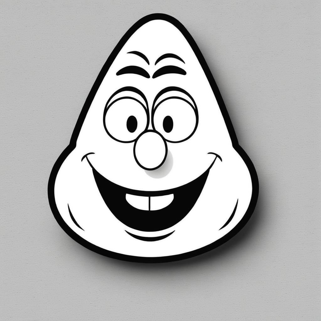 Vintage Black and White Patrick Star Smile