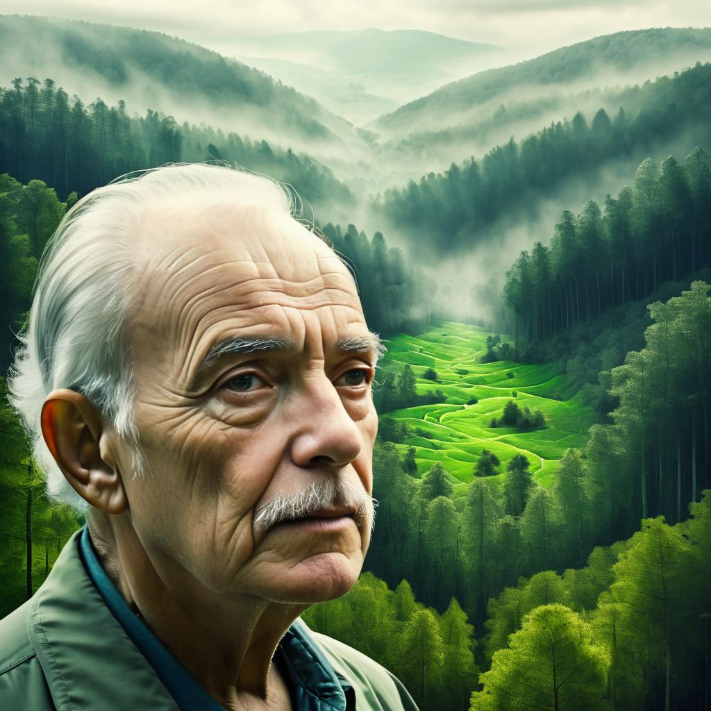 Surreal Portrait of an Elderly Man