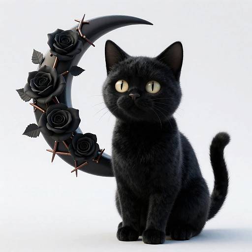 Noir Black Cat and Thorned Moon