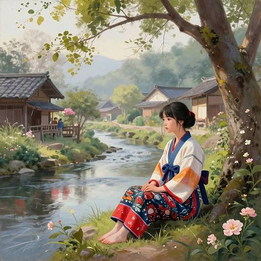 Hijira in Tranquil Village Setting