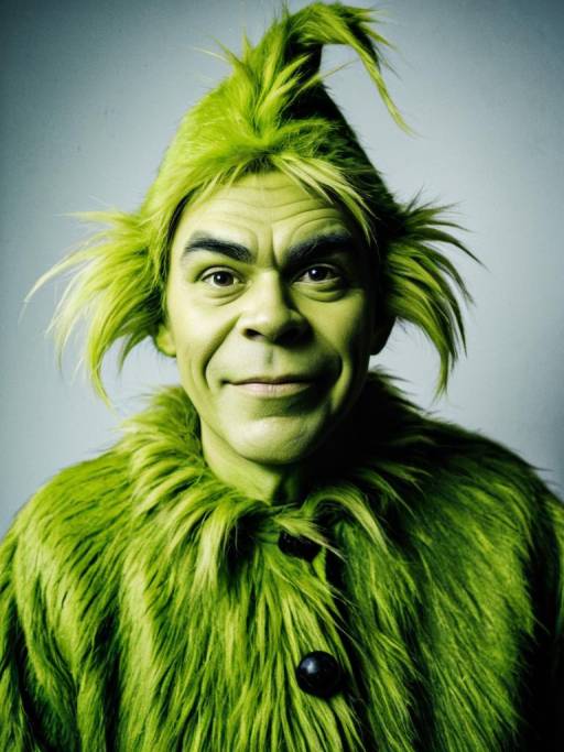 Man in Realistic Grinch Costume