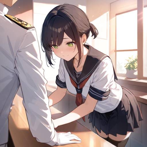 Admiral Kancolle in a Cozy Café