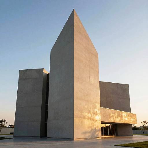 Modern Geometric Concrete Church Exterior