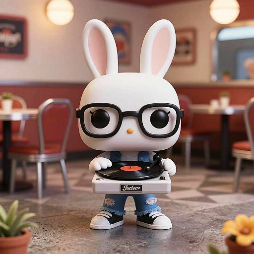 Funko Pop Bunny DJ in Retro Diner