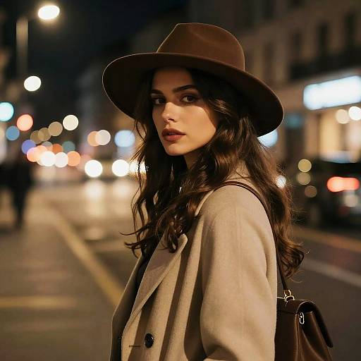 Mysterious Woman on City Street