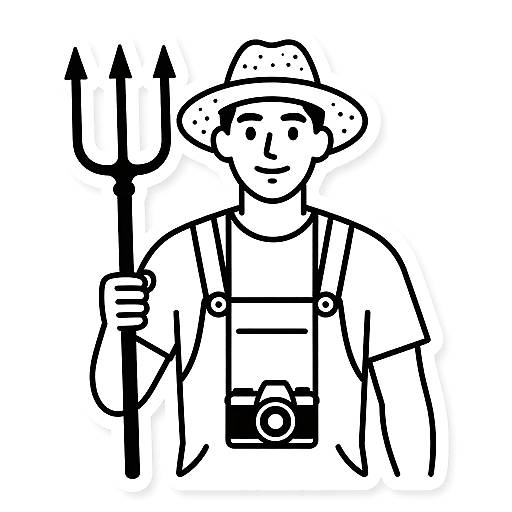 Minimalist Line Art: Photographer Farmer
