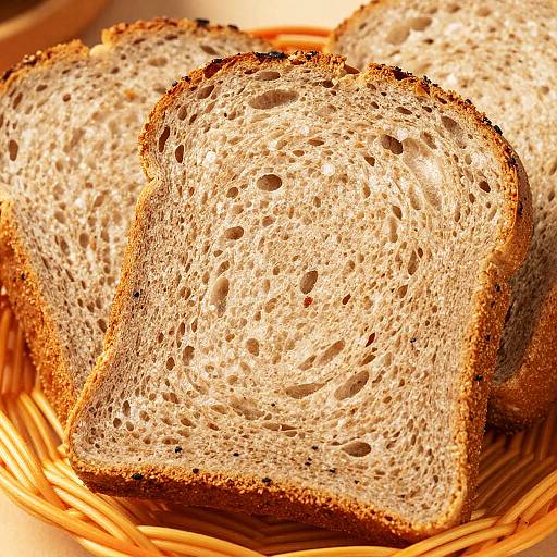 Close-Up of Airy Bread in Basket
