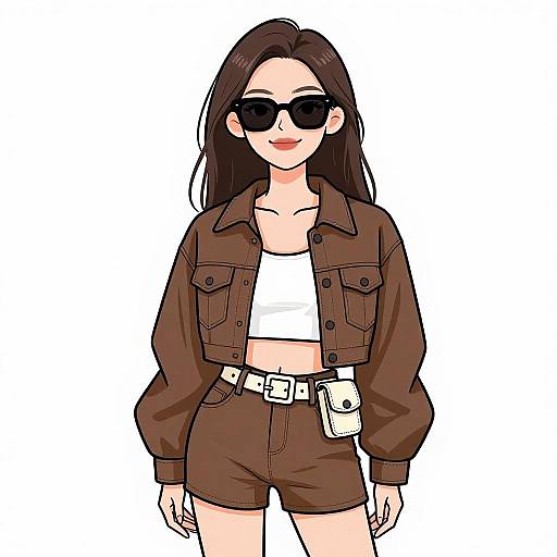 Stylish Smiling Woman in Streetwear