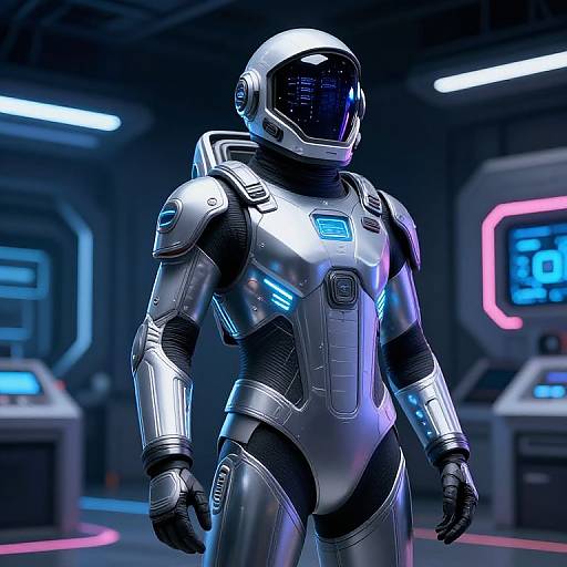 Futuristic Interstellar Pilot Flight Suit
