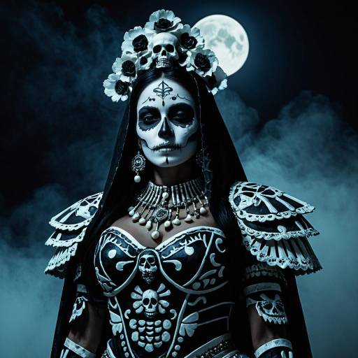 Female Shadow Priestess in Ornate Bone Armor