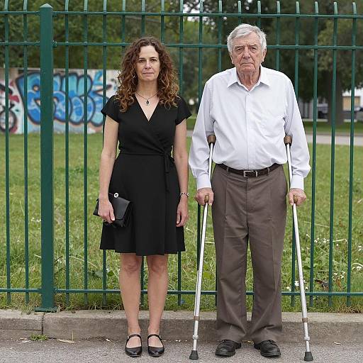 Pair by the Green Fence: A Portrait