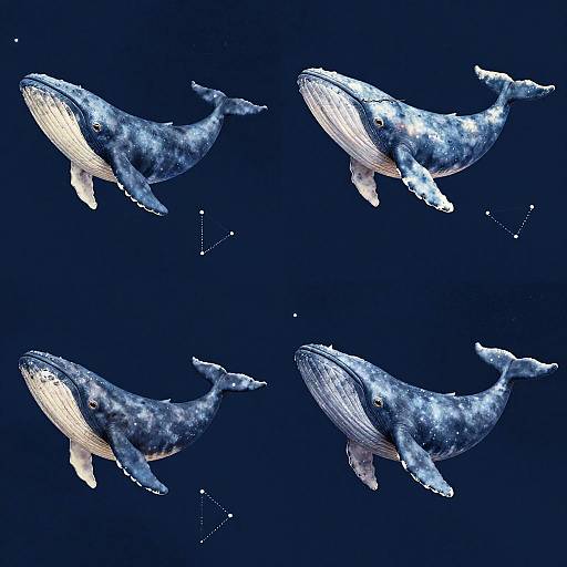Surreal Stargazing Whales Wallpaper