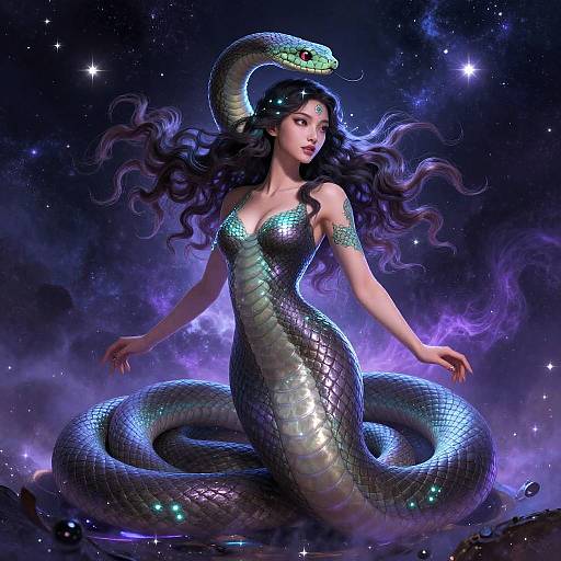 Fierce Serpent Goddess Illustration