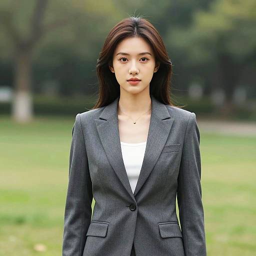 Poised Professional Woman in Green Park