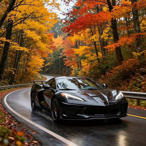 Hyperrealistic Corvette Autumn Drive