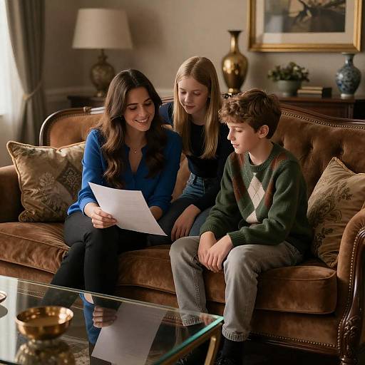 Cozy Living Room Family Moment