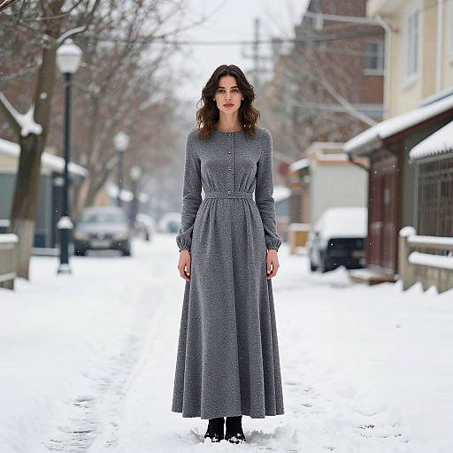 Elegant Winter Occasion Dress Scene
