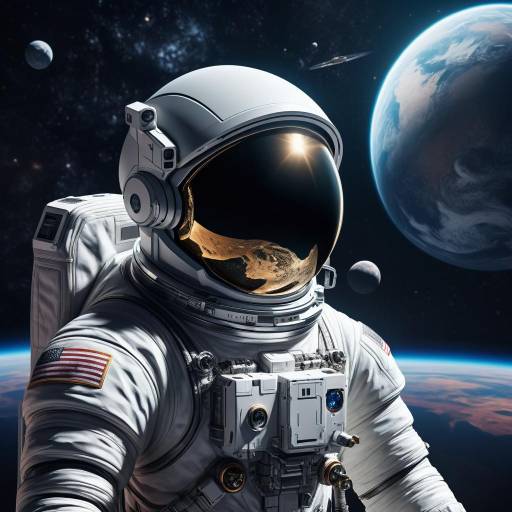 Futuristic Astronaut Amid Cosmic Inspiration Futuristic Astronaut Amid Cosmic Inspiration