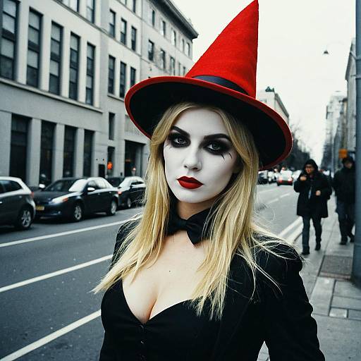 Blond Woman in Halloween Costume