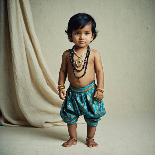 Toddler in Traditional Janmashtami Dress