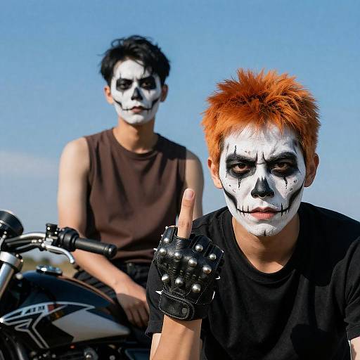 Dual Portrait of Skeleton Faces