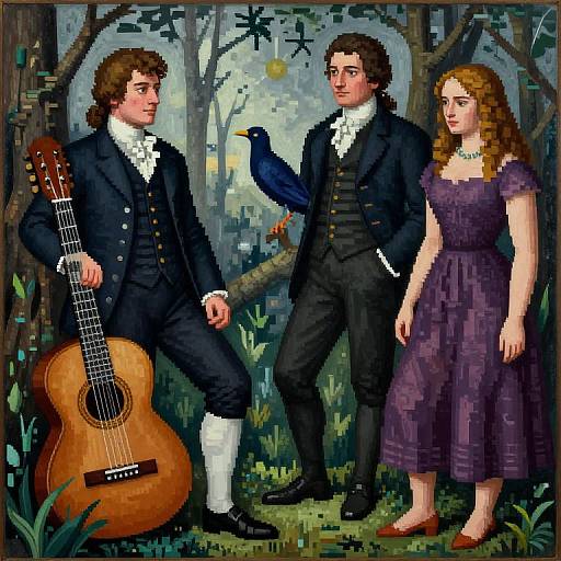 Cubist Aquatic Forest Fantasy