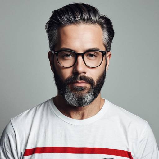 Mature Bearded Man with Round Glasses