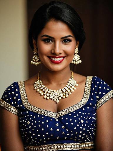 Dark-Skinned Girl in Sada Lehenga