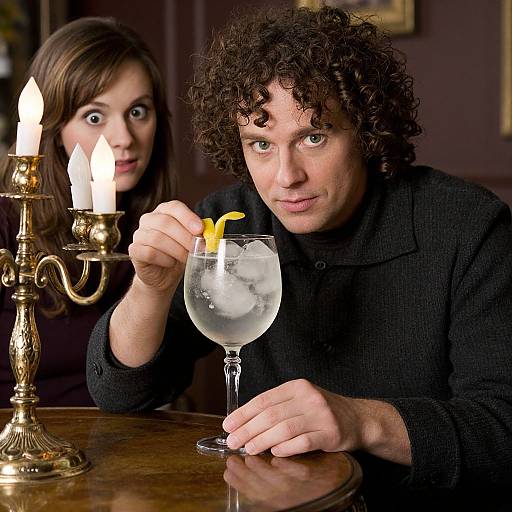 Couple Preparing Elegant Gin Tonic