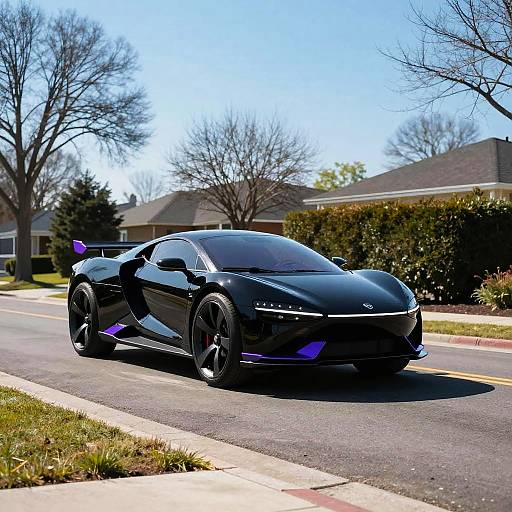 Futuristic Flying Car in Suburb