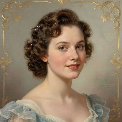 Vintage Portrait Extended with Ornate Background
