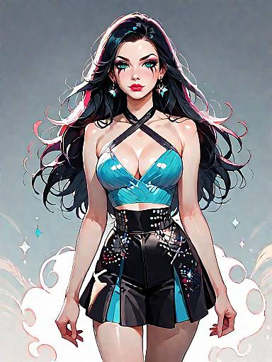 Stylish Woman in Evening Wear