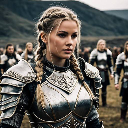 Blonde Female Knight in Ornate Armor