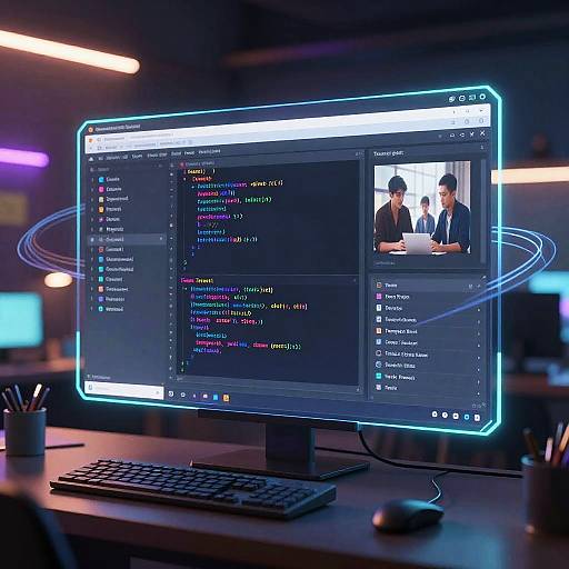 Futuristic Neovim Holographic Workspace