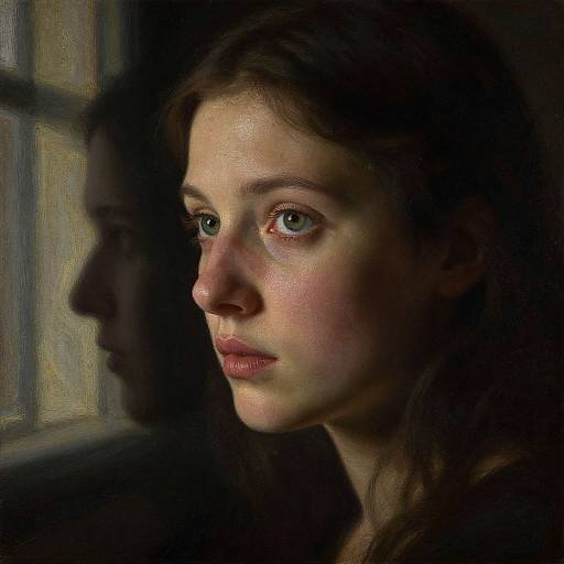 Classic Oil Portrait of Intense Emotion