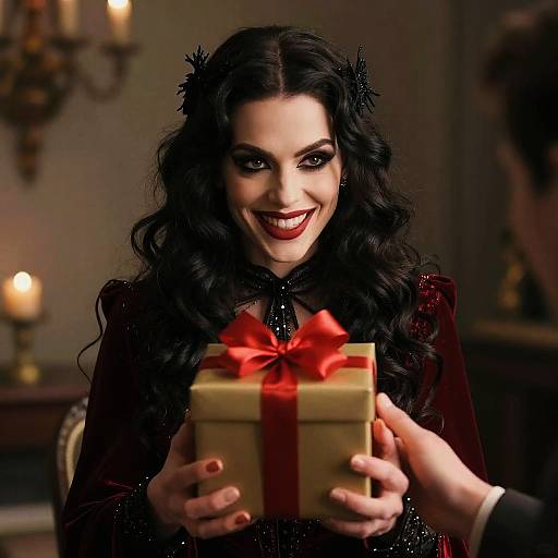 Cinematic Gift Exchange with Seductive Charm