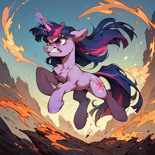 Angry Twilight Sparkle Fighting Stance
