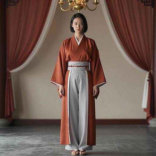 Elegant Asian Singer in Traditional Attire