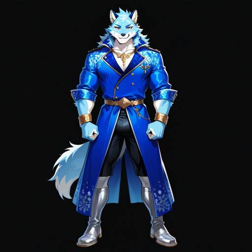 Muscular Tall Lupine Furry Character Muscular Tall Lupine Furry Character