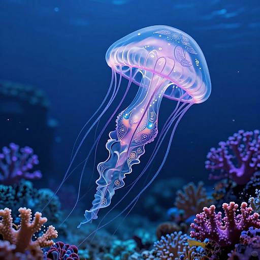 Surreal Bioluminescent Jellyfish Art