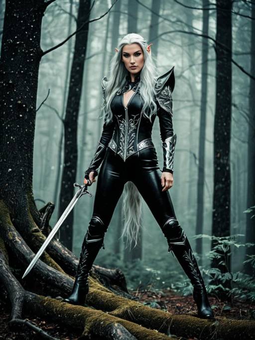 Majestic Elven Warrior in Enchanted Forest