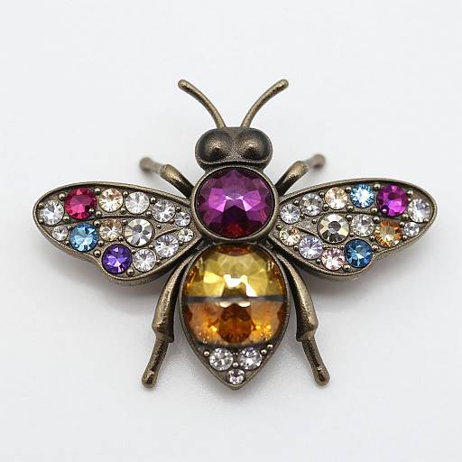 Vintage Retro Bee Rhinestone Brooch