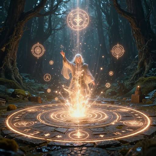 Golarian Mage Casting Powerful Spell