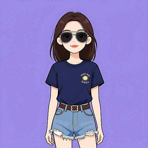 Stylish woman in casual summer outfit