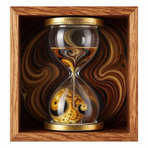Intricate Marquetry Hourglass Art