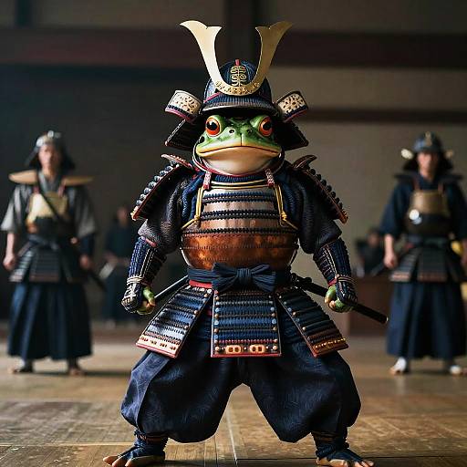 Samurai Frog in Traditional Armor