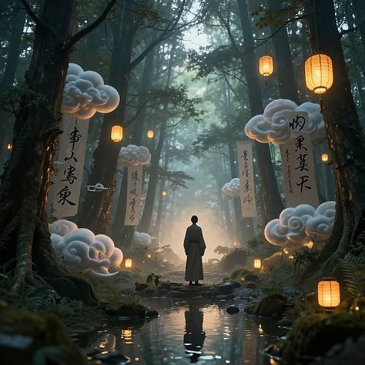 Mystical Forest at Dawn with Fantongjun