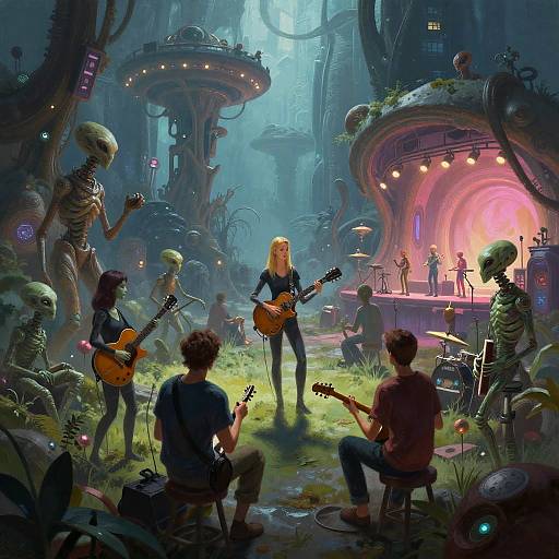 Bio-Engineered Alien Musicians Scene